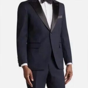 NWT Nordstrom Rack Navy Blue Tuxedo Jacket Notch Lapel Slim Fit Wedding Prom 40L